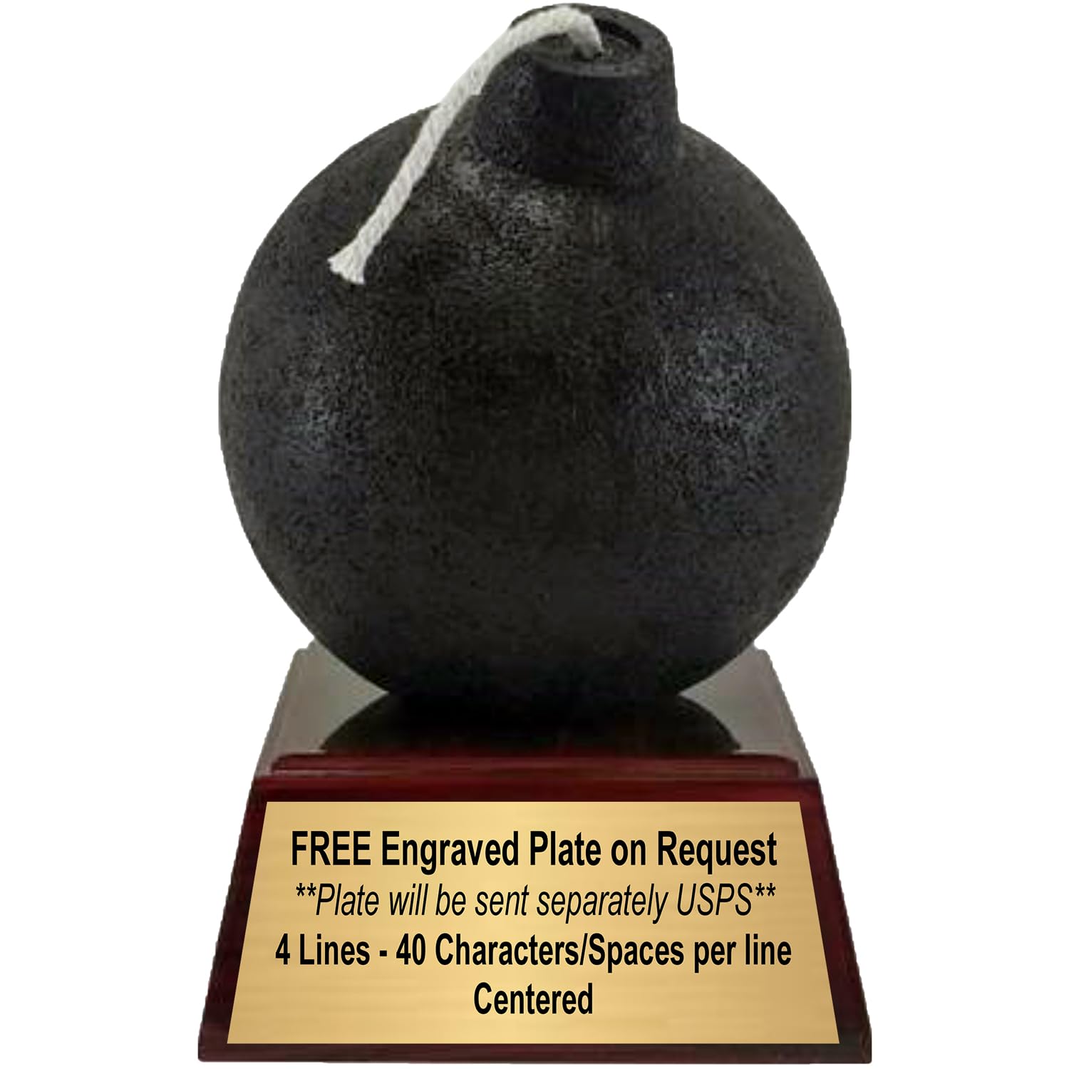 Decade Awards Bomb Trophy - Da Bomb Award - Celebrate an Explosive Victory or Defeat Bombshell of a Trophy - Custom Engraved Plate on Request (5.5 Inch)