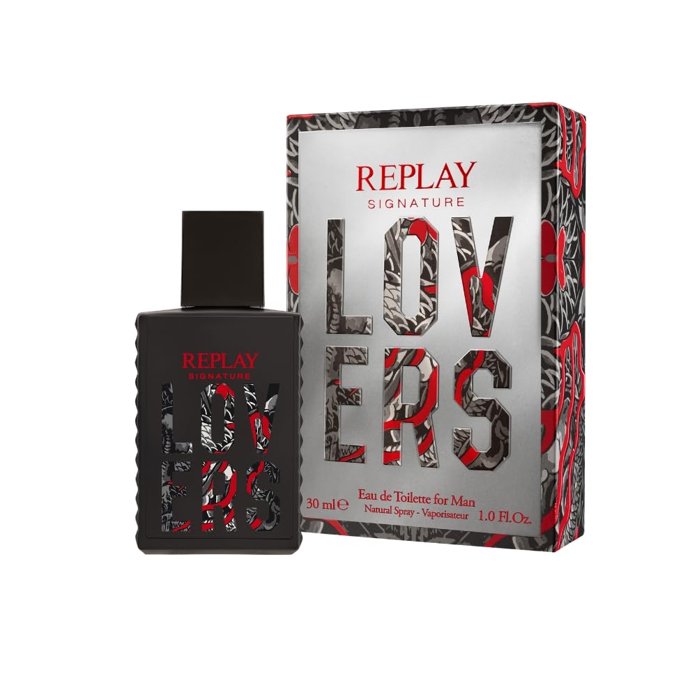 REPLAY - Signature Lovers for man Eau de WC - Drewniane, owocowe, intensywne, aromatyczne, energetyczne i niepowtarzalne. Butelka 30 ml