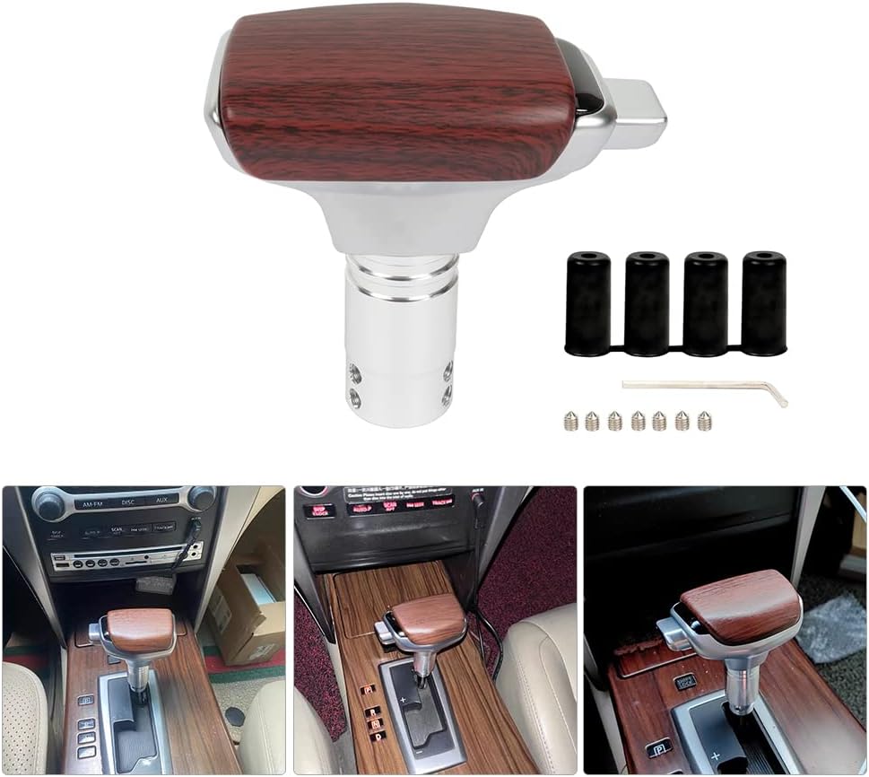 Gear Shift Knob, Shifter Knob Fit for Most Manual Automatic Cars Truck SUV M8 M10 M12 (Wood Grain)