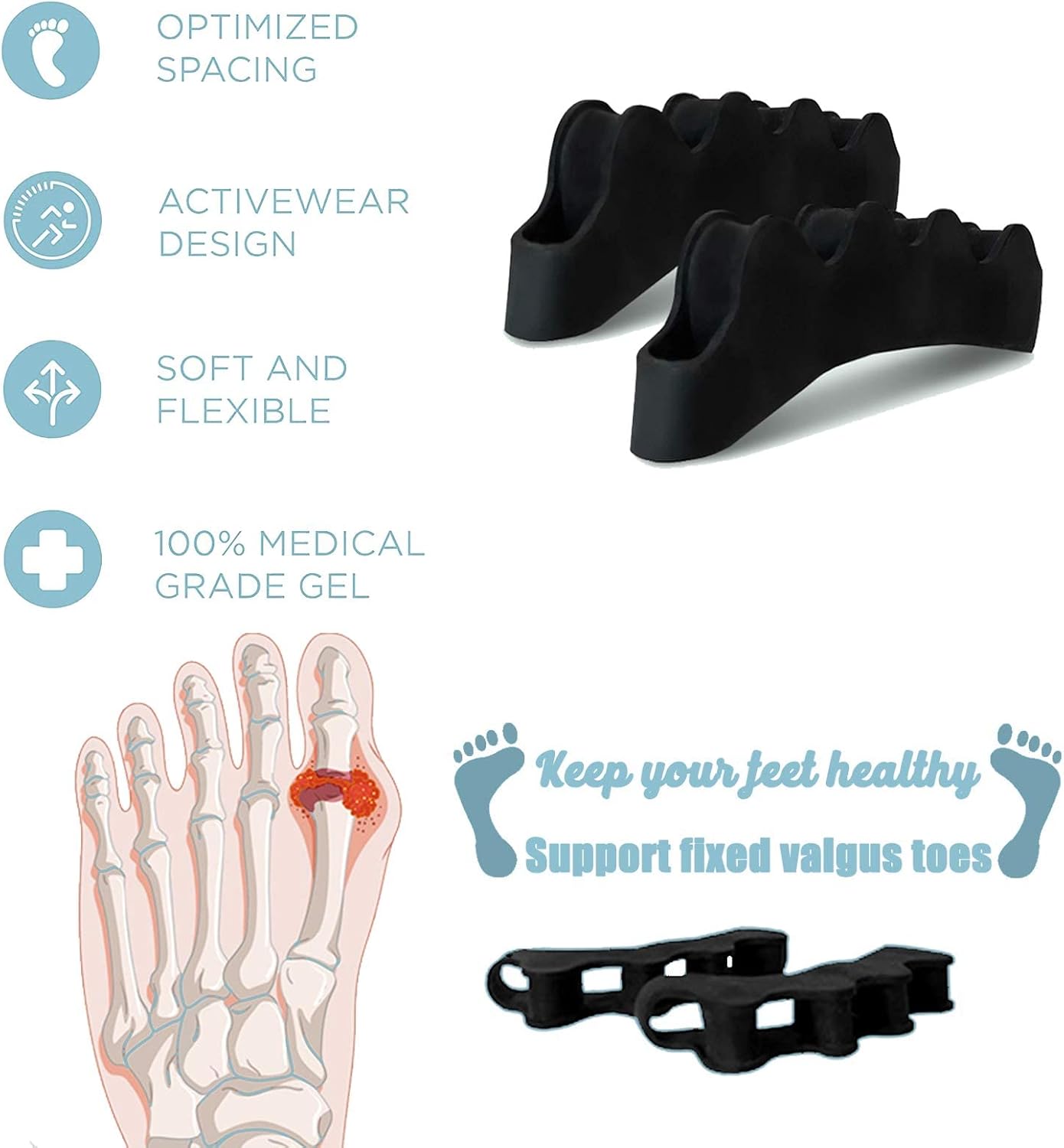 Toe Separators & Spacers, Use for Health & Beauty Pedicures, Plantar Fasciitis, Hammer Toes, Claw Toes & Other Foot Conditions, Pedicures for Men and Women 2026 - view 3