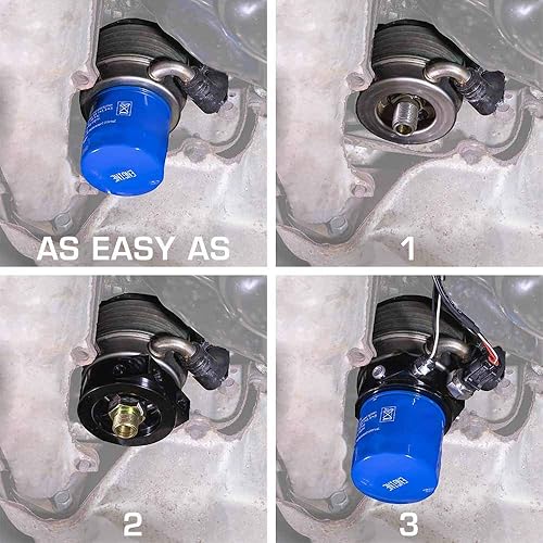 Miniatura 3 de GlowShift - Adaptador sándwich para filtro de aceite de 20 mm, rosca de 1,5