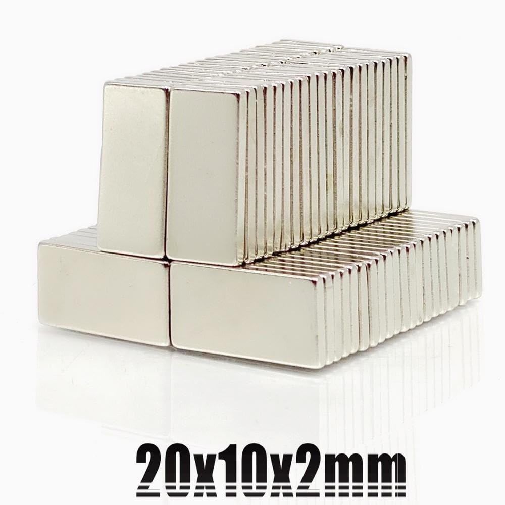 10//20/50Pcs 20x10x2 Neodymium 20mm x 10mm x 2 NdFeB Block Super Permanent Magnet(50pcs)