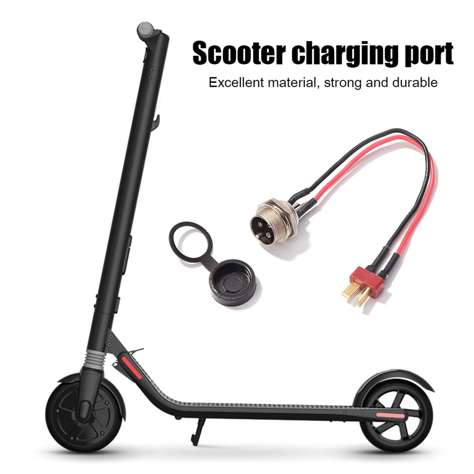 Pièces de Scooter électrique Pièces d'alimentation T-Head Charge Port Fit for Kugoo m4 Pro Accessoires de Remplacement