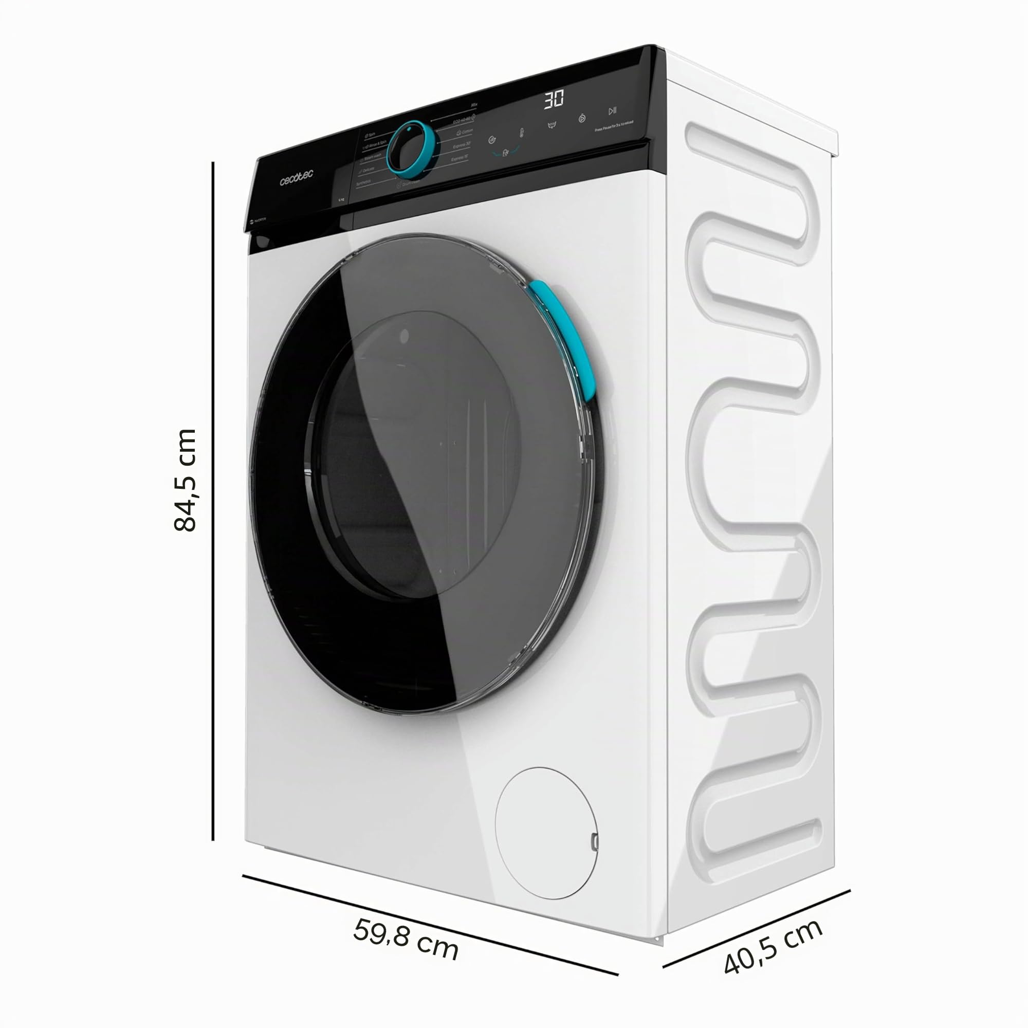 Cecotec Waschmaschine 6 kg Bolero DressCode 6160 Inverter | Energieklasse A-10%, Inverter Plus Motor, 1200 rpm, 11 Programme, SteamMax, Drum Clean, Quick 15' und KidLock