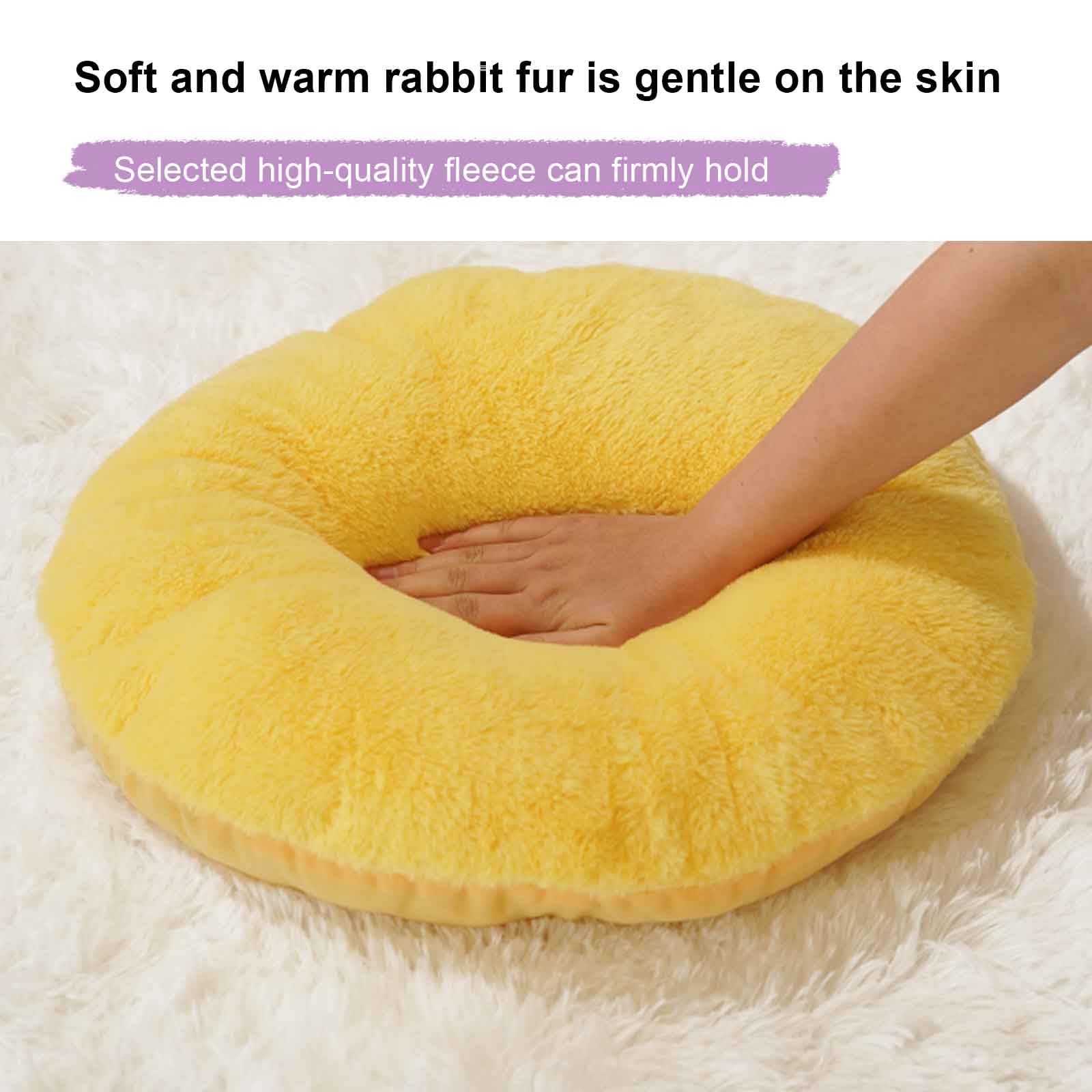 Cuccia per Gatti da Interno, Cuccia Gatto Chiusa, Casetta per Gatti con Cuscino Imbottito Rimovibile E Lavabile, per Gatti E Cani di Piccola Taglia,Giallo,S