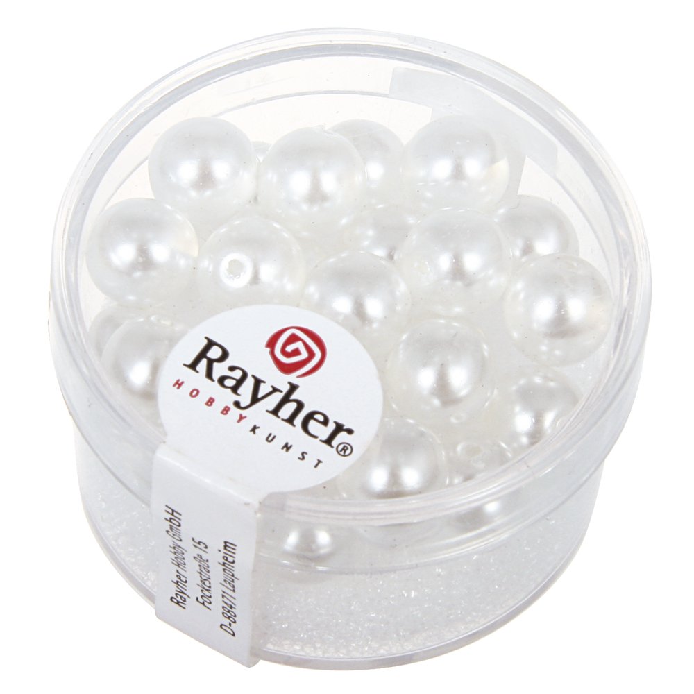 Rayher - 14442100 - Renaissance Glass Wax Beads, 8 mm, Box of 25,
