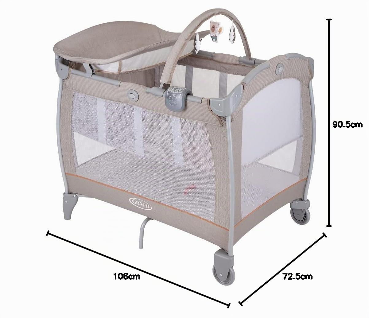 Graco Contour Electra Lit de Voyage léger avec Musique, Vibrations, veilleuse, Pliable et Sac de Transport Convient de la Naissance à Environ 3 Ans