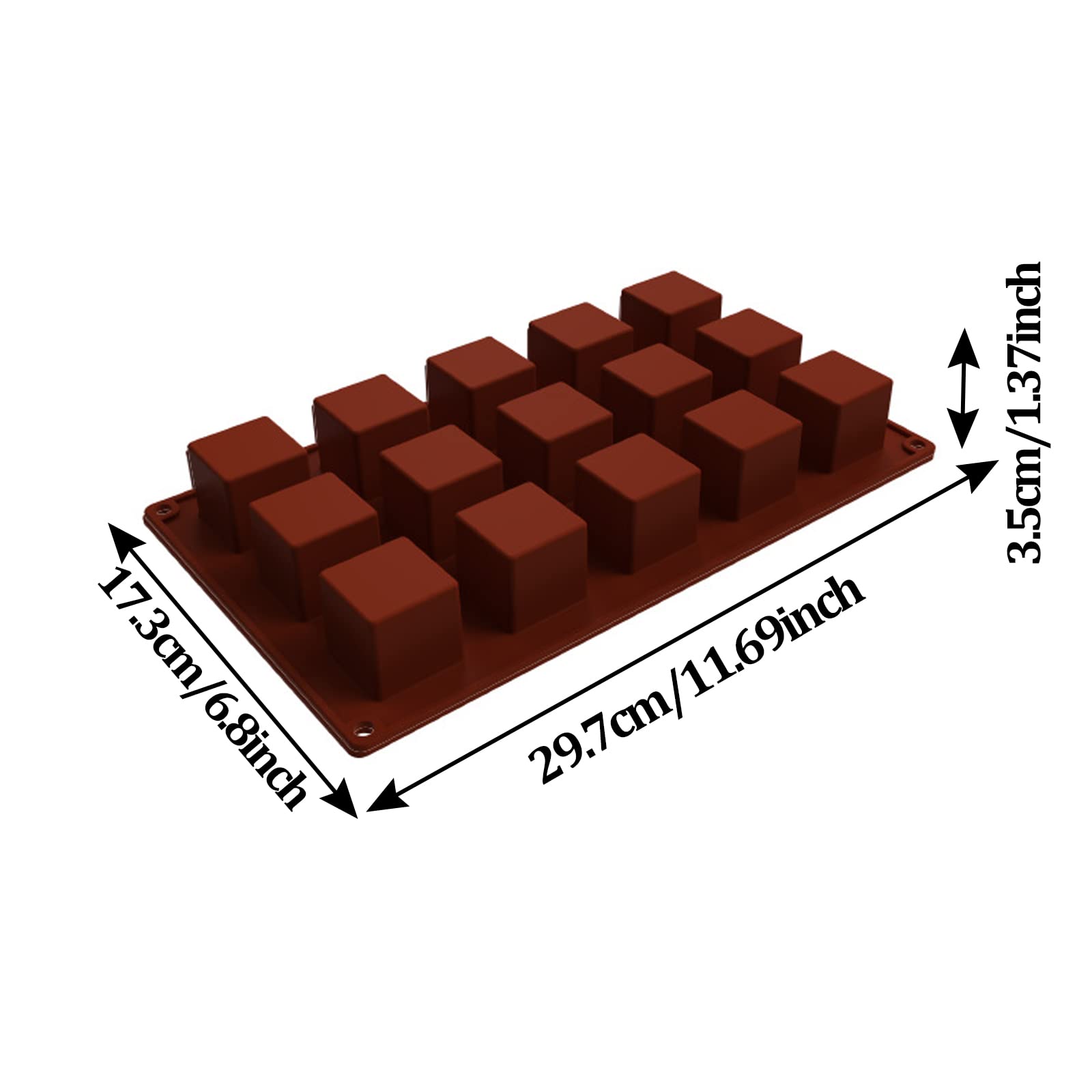 Moules à Chocolat Carrés En Silicone Souple – Lot De 2, Rouge Brique, Idéal Pour Chocolats, Bonbons, Gâteaux Et Desserts Maison