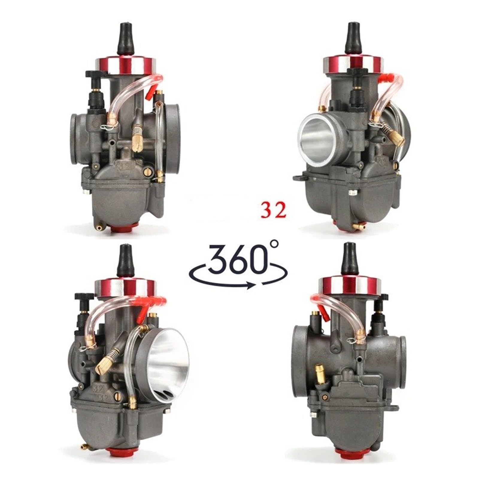 Motosierra Carburador Carburador Cortina Plana Motocicleta Para PWK 28 30 32 34mm 250cc Motor 4 Tiempos Piezas Universales Enduro Dirt Pit Bike Motocross(28mm)