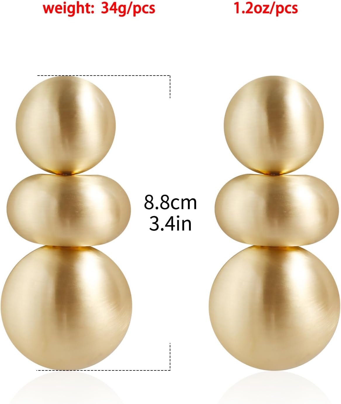 Chunky Gold Earrings for Women Gold Hypoallergenic Statement Earrings Hammered Heart Big Round Drop Dangle Earring Jewelry Gifts - Image 5