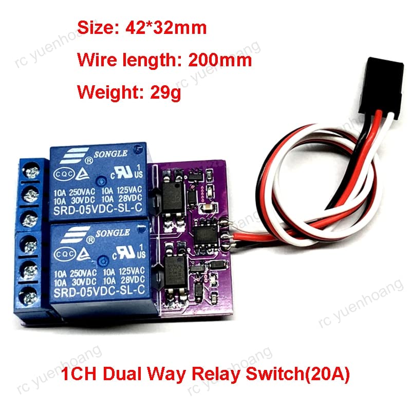 Aircraft Model Relay Module PWM Navigation Light Remote Control 1CH Dual-Way Electronic On-Off Switch 10A for RC 5V Receiver