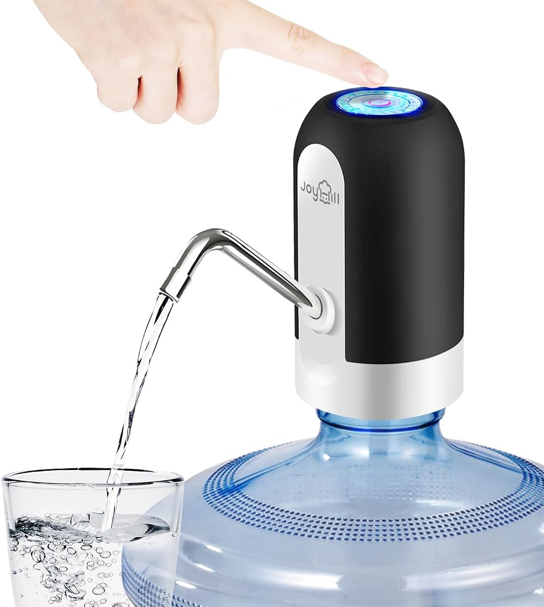 JOYHILL Bomba dispensadora de botellas de agua de 5 galones, bomba eléctrica para jarras de agua | Dispensador automático con un solo toque, bomba recargable por USB, fácil acceso al agua, sin levantamiento pesado, portátil, oficina en casa, RV, Camping