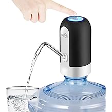 JOYHILL 5 Gallon Water Bottle Dispenser, USB Charging Water Bottle Pump, Portable Water Dispenser Pump for Camping（Black）
