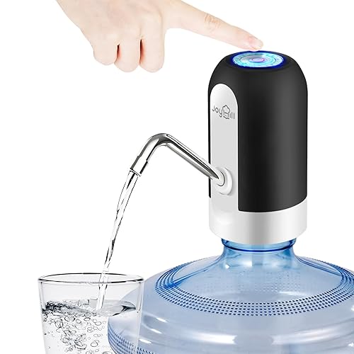 JOYHILL JOYHILL 5 Gallon Water Bottle Dispenser, USB Charging Water Bottle Pump, Portable Water Dispenser Pump for Camping(Black) - Black