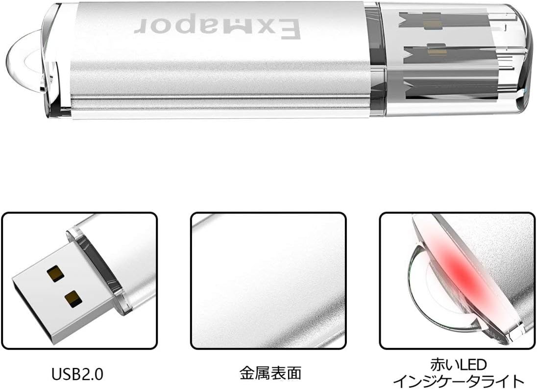 USB 2.0 Flash Drives Small Capacity Thumb Pen Drives 10 Pack (1GB, Silver)