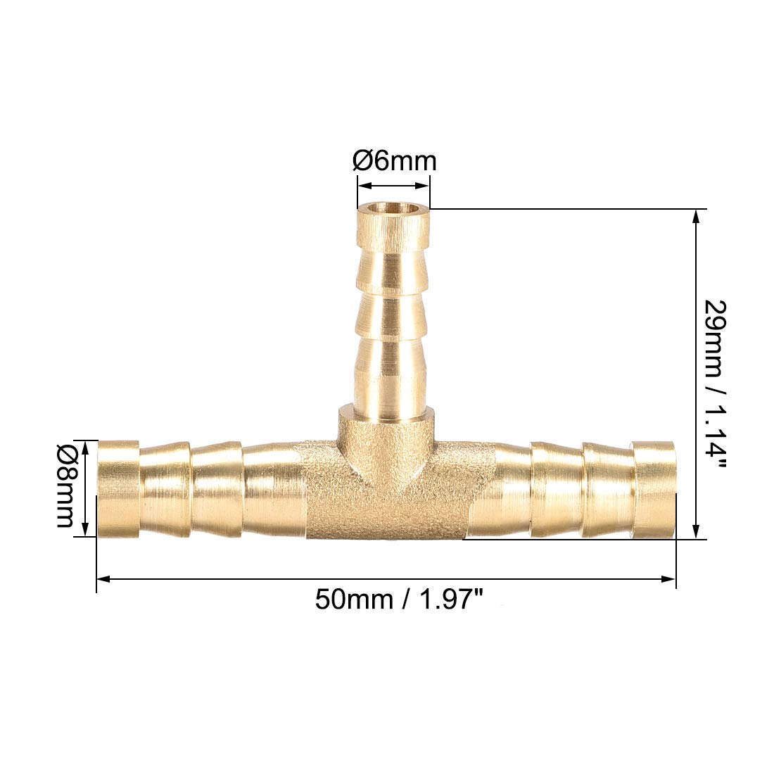 QUARKZMAN Raccordo a T in Ottone, 1/8 x 1/8 x 1/8 NPT 3 Vie Accoppiatore Raccordo Connettore a T Adattatore per Trasporto Gas, 2pz