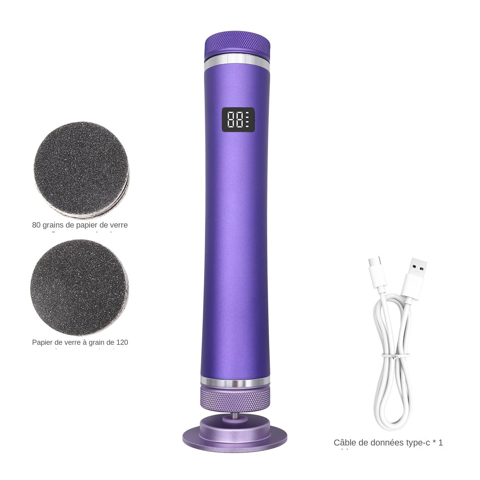 Pédicure Électrique Anti-Callosités Pieds Secs | Appareil de Soin des Cors Réglable,Râpe pour Talons Rechargeable 12 Vitesses - Soin des Pieds Peau Morte à Domicile Pédicure Femmes & Séniors Voyage