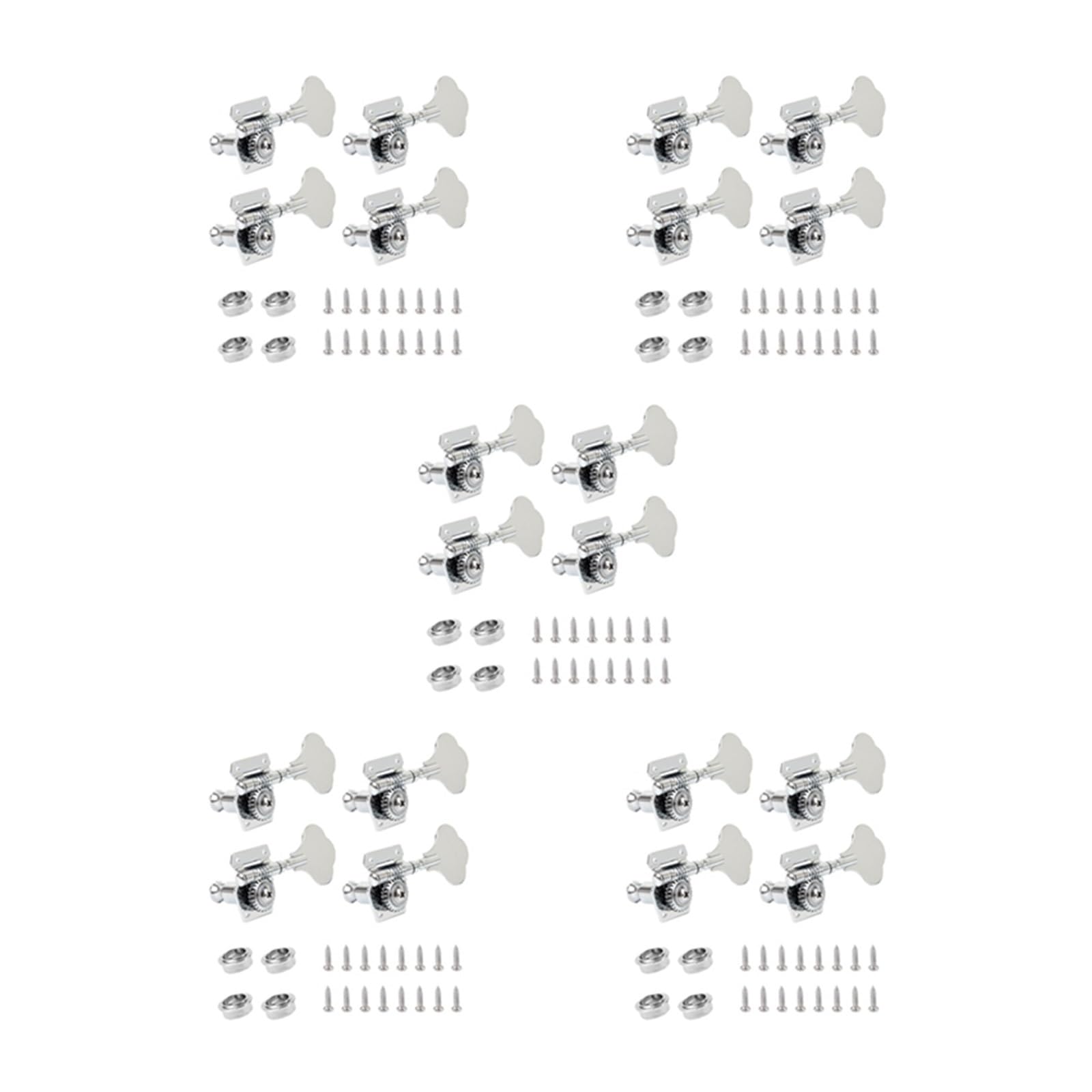 Tuners Guitare 20 Pcs Guitare Tuning Pegs Accordeur Électrique Peg Guitare Open Gear Tuning Pegs Machine Heads Argent