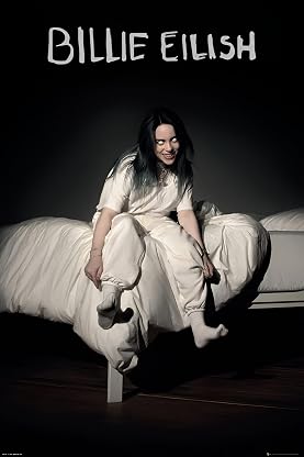 BUY ART FOR LESS Pôster de arte do álbum Billie Eilish oficialmente licenciado - 61 x 91 cm - Impressão decorativa - Papel pôster - Pronto para emoldurar por Papel — capa do álbum