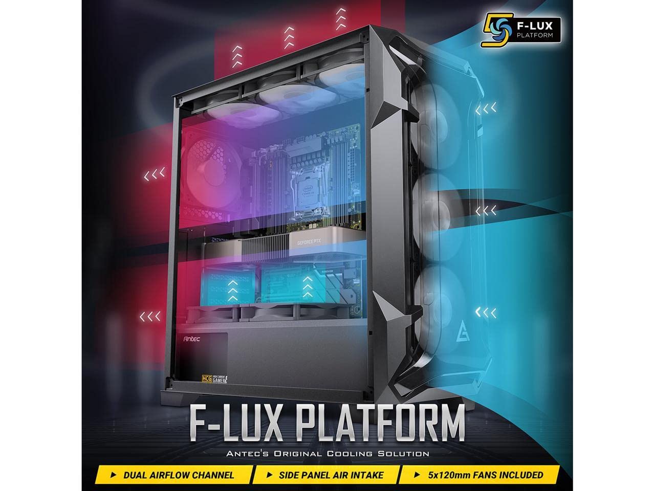 Caja Gaming ANTEC DF600 Flux ATX 2XUSB3.0 SIN Fuente RGB