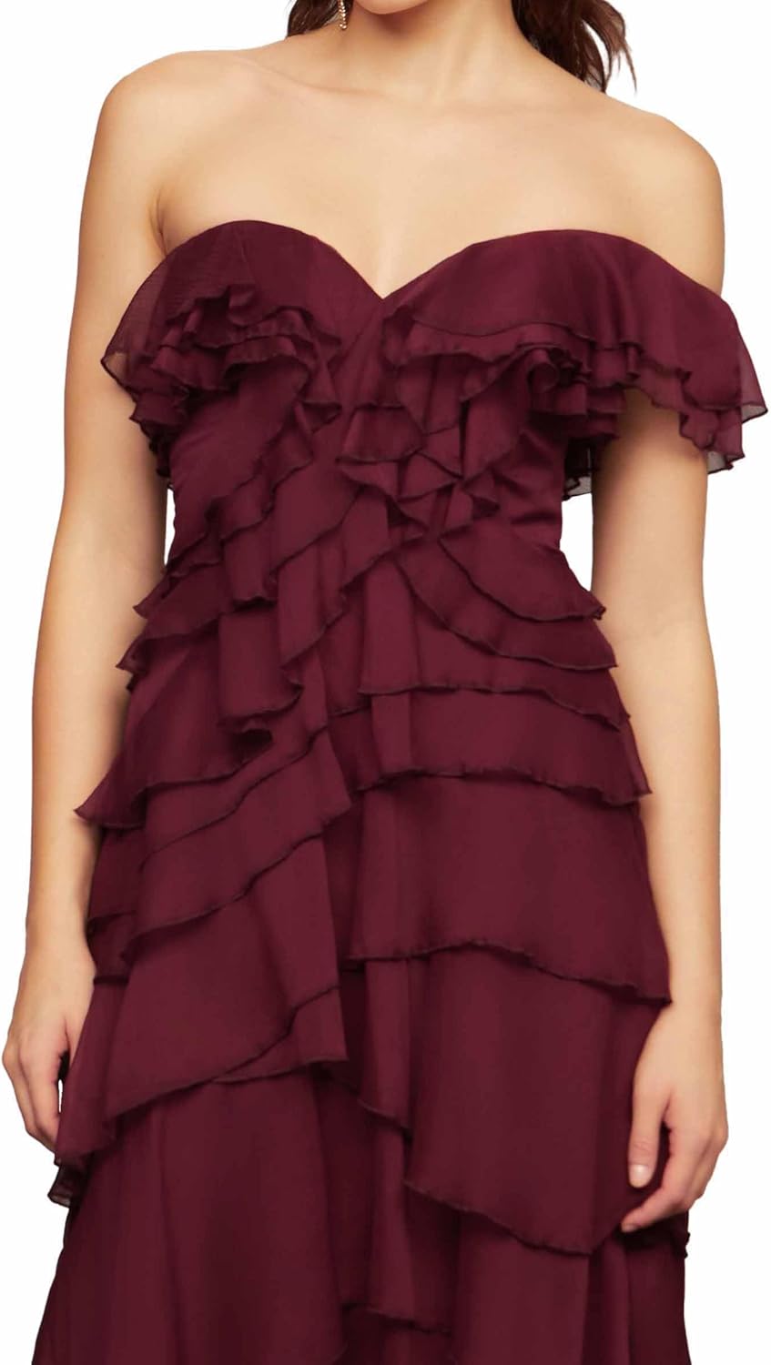 AMUR Women's Emaline Chiffon Cascade Dress - Image 4