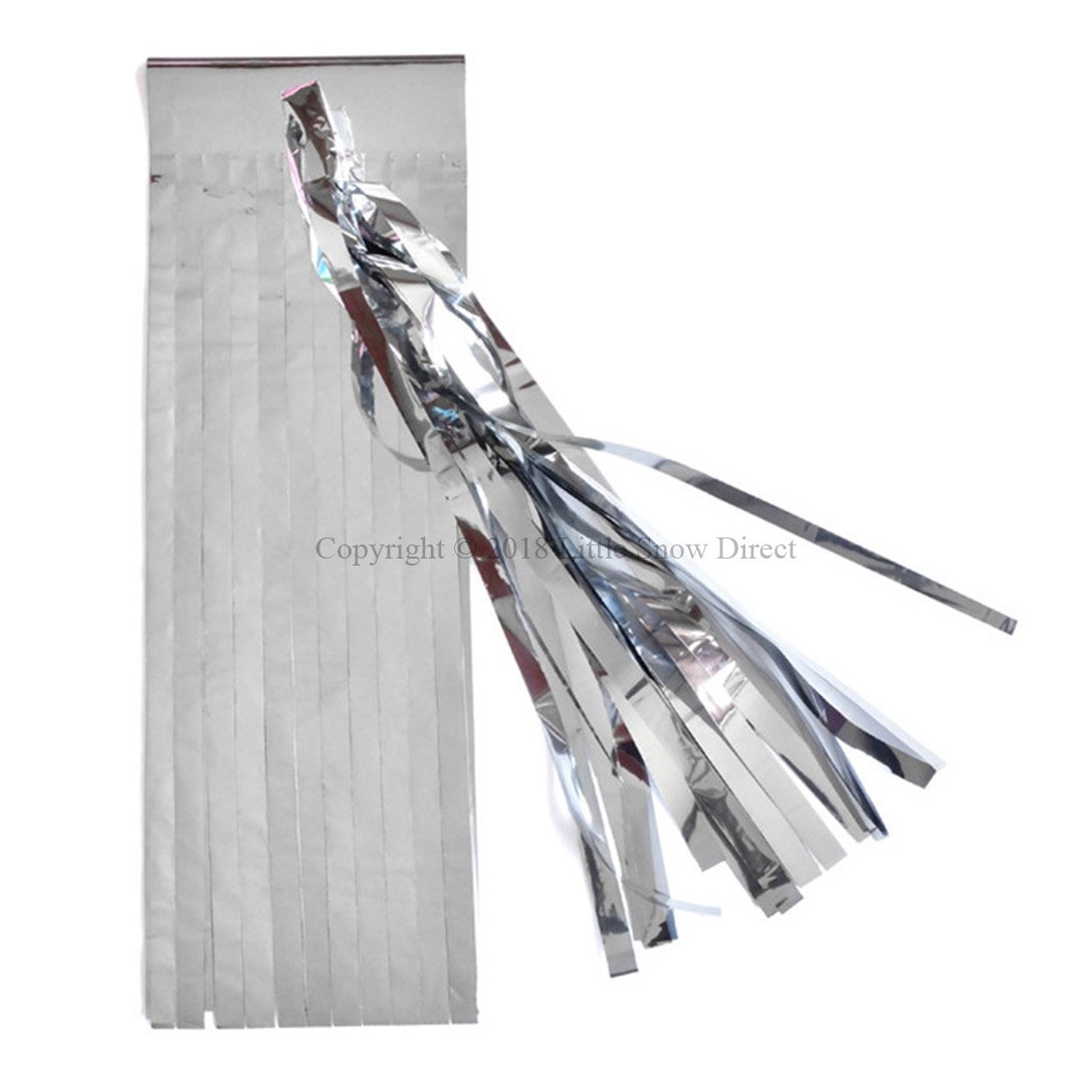 Little Snow Direct 5pcs Tassels Garland Tissue Paper Bunting Wedding Birthday Party Baby Shower - Metallic Silver