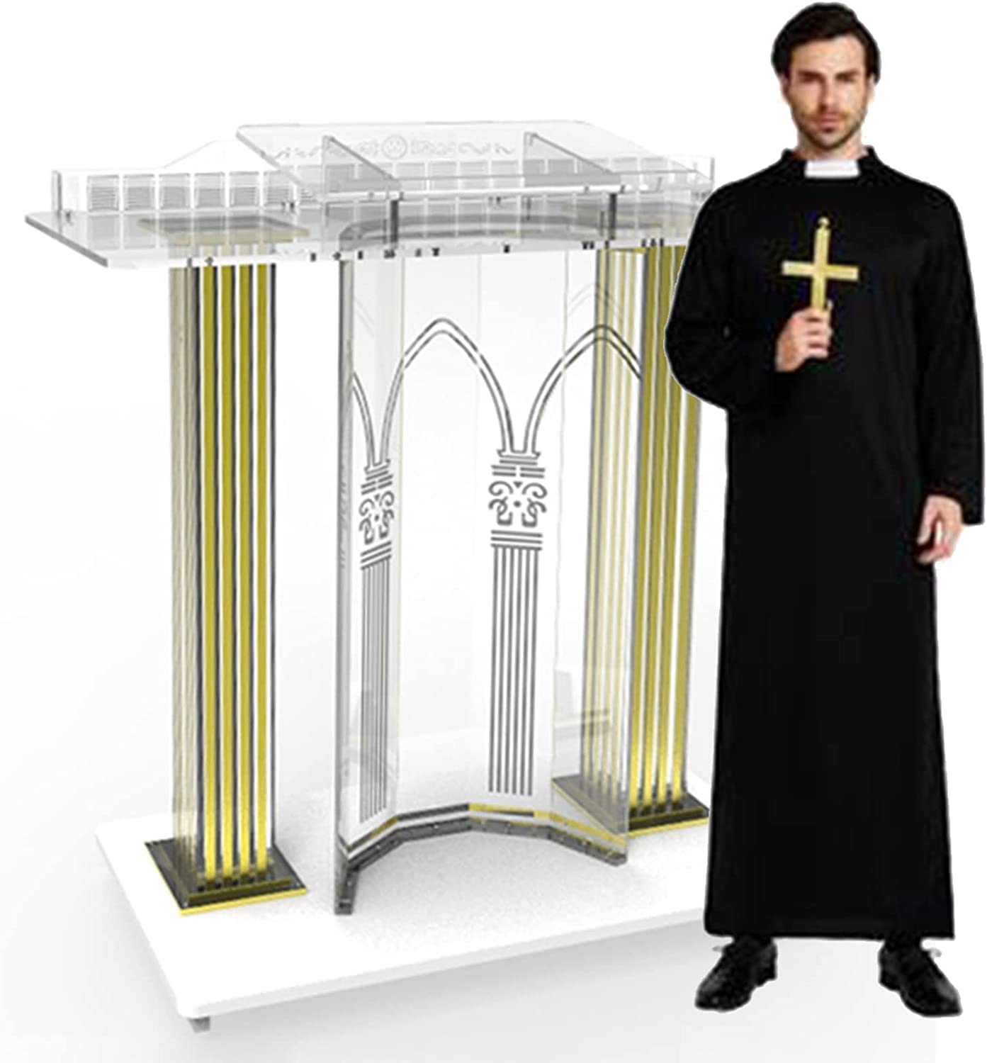 Buy Podium Presentation Lectern Stand Acrylic Transparent Speech Altar