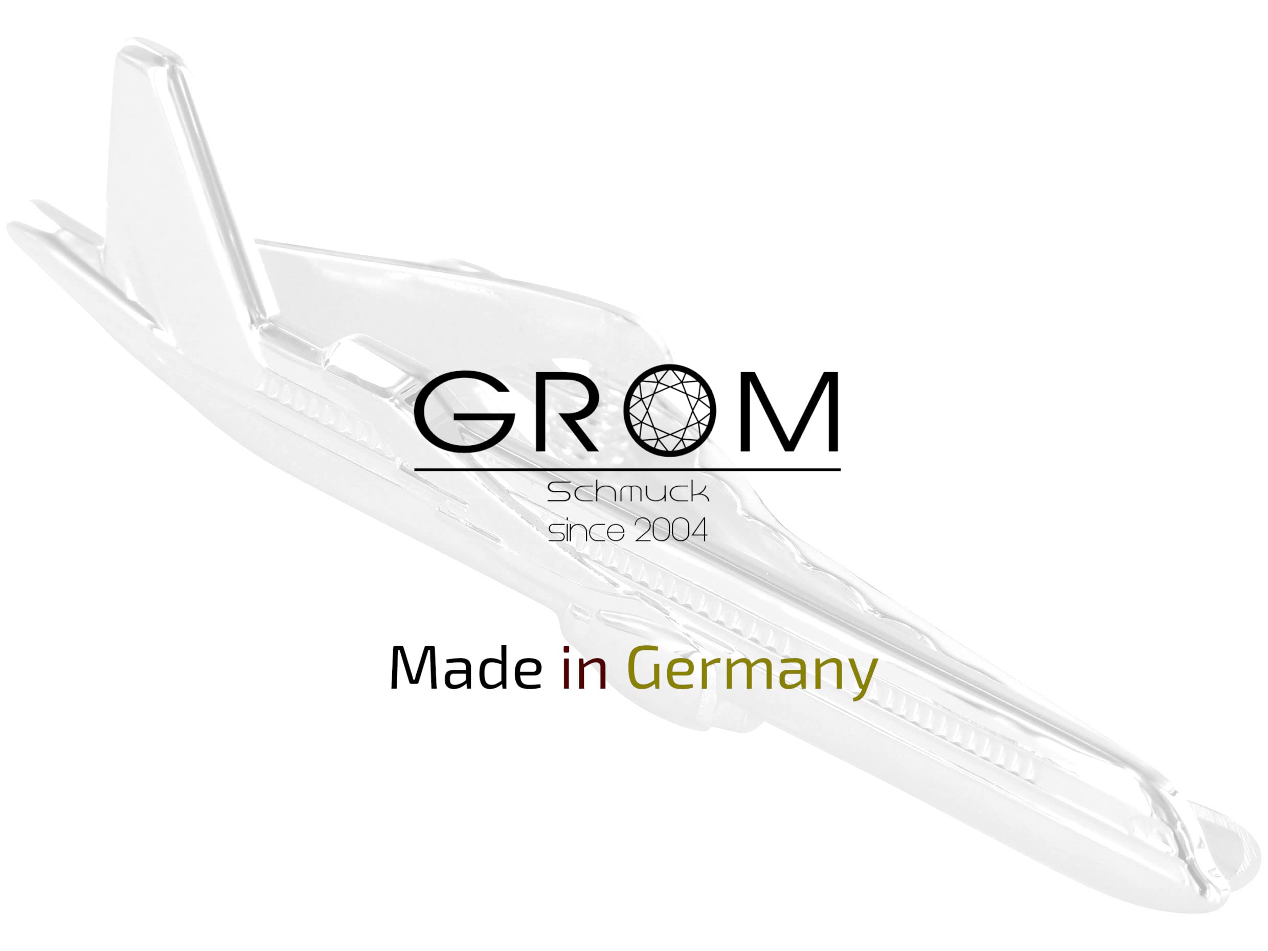 Grom Krawattenklammer/Krawattennadel Silber Flugzeug