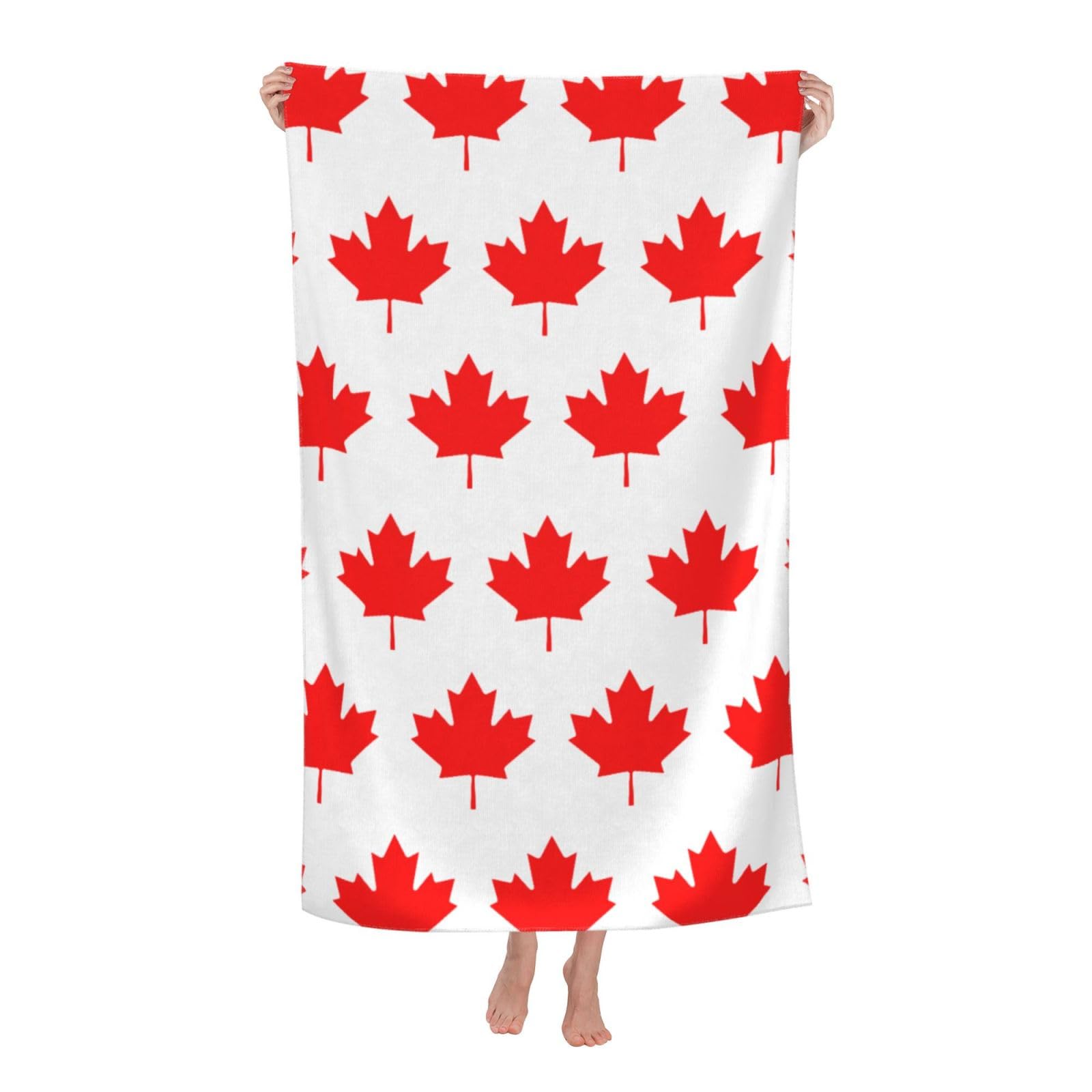 LSRCPD Beach Towel Canada Flag Maple Microfiber Beach Towels Blanket Oversized Tropical Big Extra Large XL Pool Towels Quick Dry Sandproof for Women Girls Kids