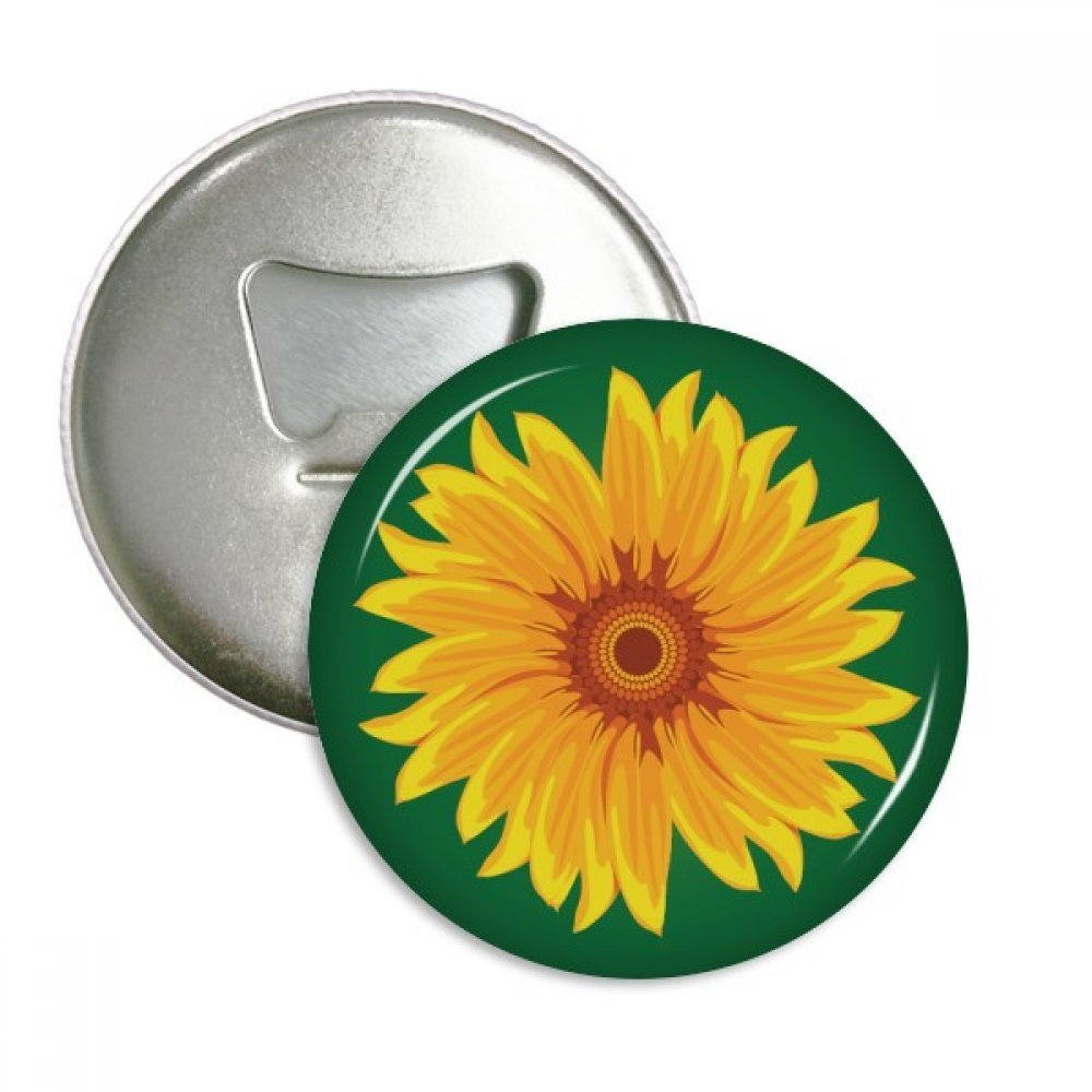 Aimant frigo tournesol jaune avec décapsuleur rond pour égayer vos apéritifs en terrasse