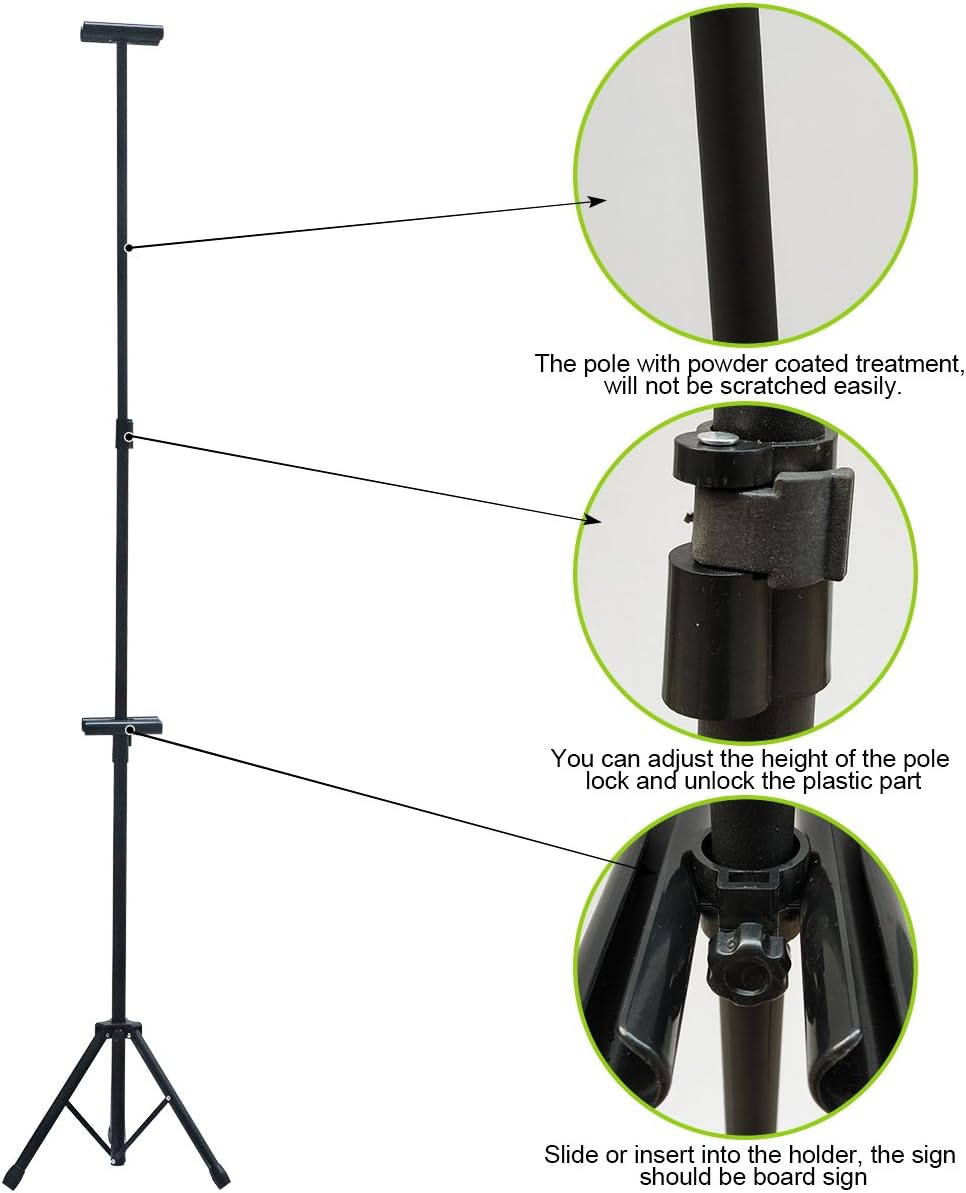 One-Day Sale: Up to 60% Off HUAZI Double-Sided Poster Stand,Floorstanding Sign Stand Holder for Display,Height Adjustable up to 73 inches for Board Sign (Stand only)