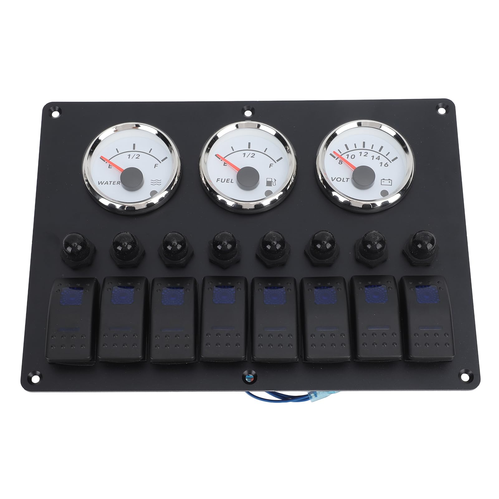 Panel de Instrumentos de Establecimiento de Calibre 3 | LED de 12 a 24V 7 Color | Nivel de Aceite Nivel de Agua Pantalla de Voltaje | Ideal para Barcos Marinos | Monitorear los