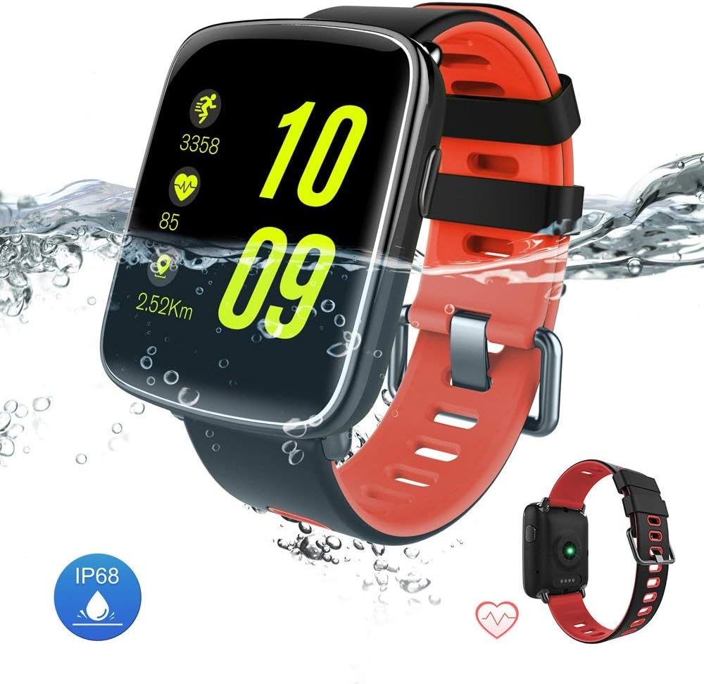 Novopus: Impermeabile IP68 Smartwatch Bluetooth Fitness Tracker con Polso Frequenza cardiaca e notifiche Intelligenti Compatibile con iOS e Android (Nero-Rosso) Novopus: Impermeabile IP68 Smartwatch Bluetooth Fitness Tracker con Polso Frequenza cardiaca e notifiche Intelligenti Compatibile con iOS e Android (Nero-Rosso)