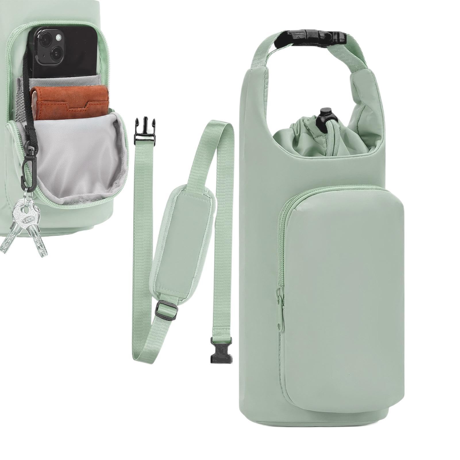 Bolsa para botellas de agua aislante con cordón para proteger y enfriar tu bebida en deportes