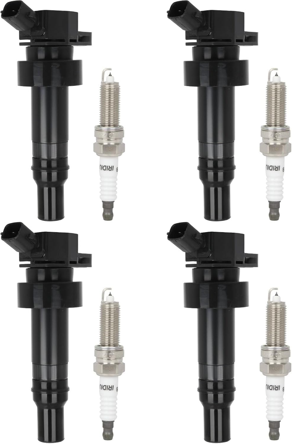 ECCPP 4 ignition coils with 4 iridium Spark Plugs,UF707,coils packs,for Hyundai Veloster 2014-2016 &,for kia Forte Koup 2014-2015,Forte5 2014-2015,1.6L,UF-707,GN10683,COP611