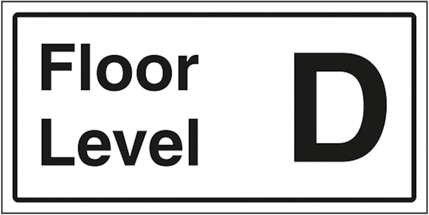 V Safety Floor Level D 300 x 150 mm - 2mm Rigid Plastic Safety Sign