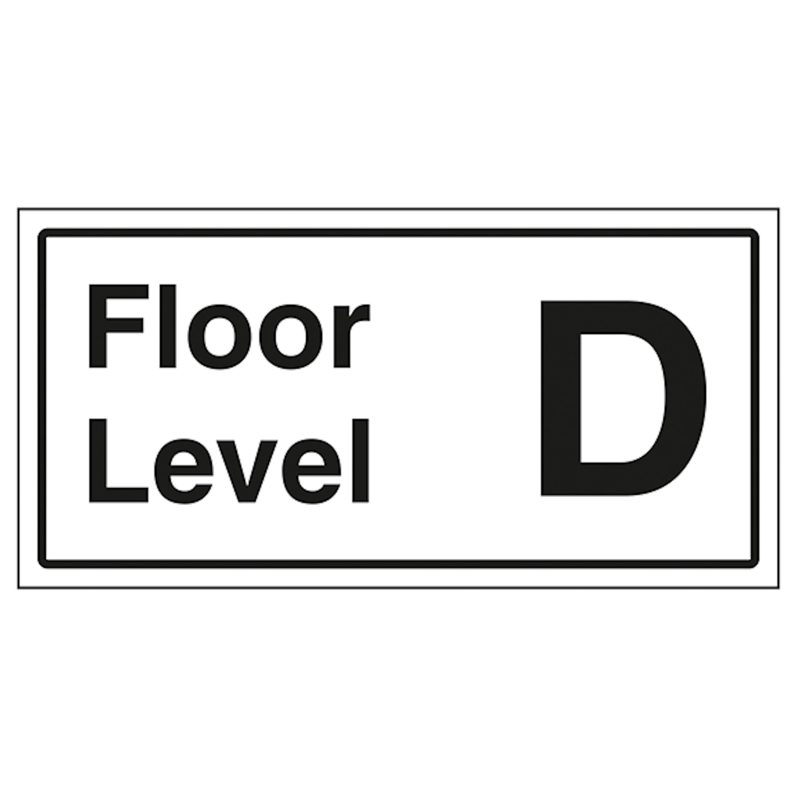 V Safety Floor Level D 300 x 150 mm - 1mm Rigid Plastic Safety Sign