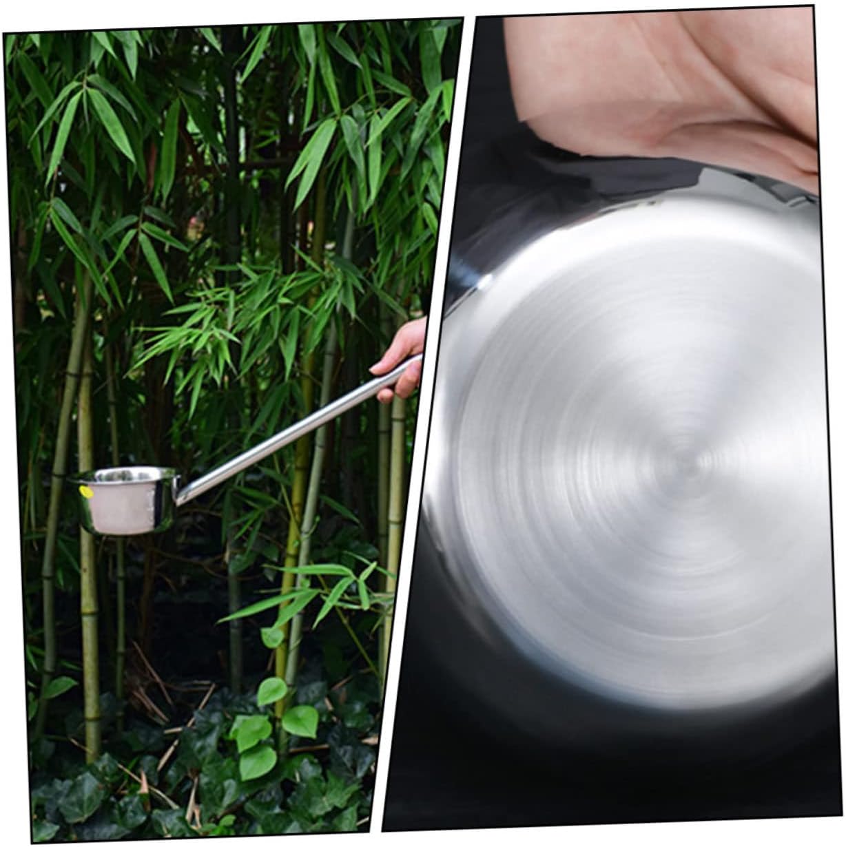 1pc Lengthened Water Ladle Ergonomic Handle Stainless Steel Kitchen Water Scoop for Gardening and Cooking Easy to Clean and Comfortable Use