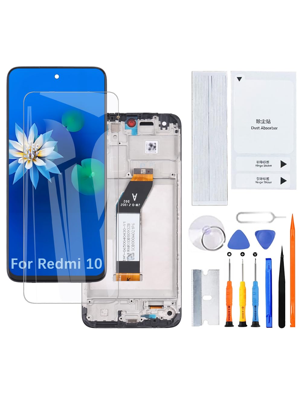 H&LYCYJ Écran LCD de rechange avec cadre pour Xiaomi Redmi 10 21061119AG 21061119DG 21061119AL