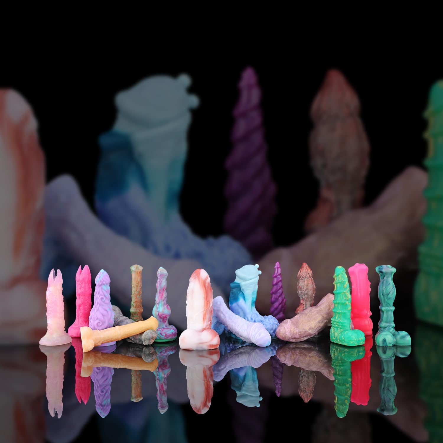Set of 15 Nothosaur 「MINI Anal Plug」 Platinum Silicone Big Dildo Realistic Giant Dildos for Anal Prostate Massage, Anal Sex Toys
