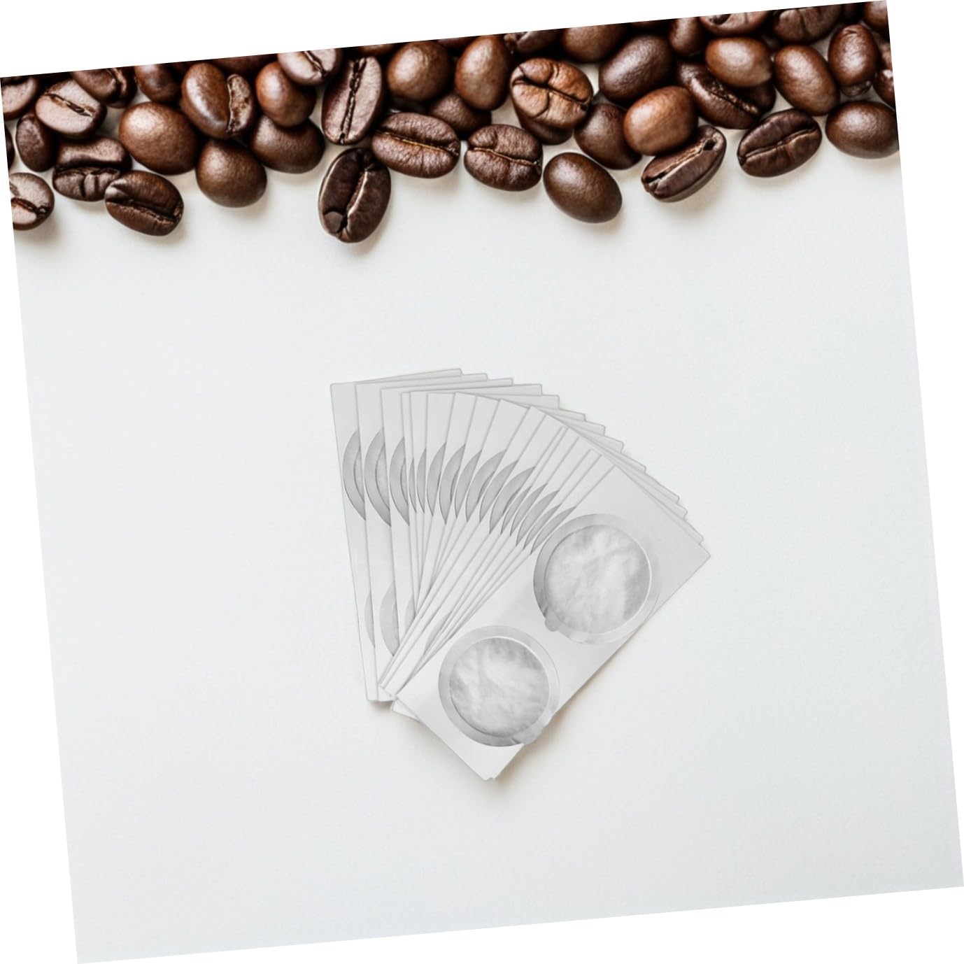 Cabilock 250 Piezas película de taza de cápsula de café Sellado de tapas de espresso láminas adhesivas de café Cafe molido Cafe expreso tapas de láminas de espresso pegatinas
