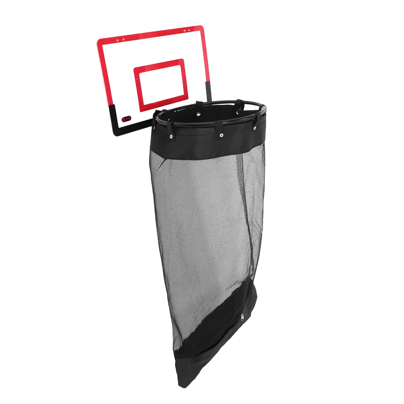 OSALADI Basketball Wäschekorb mit Türhaken und Reißverschluss, Rot, 106 Cm