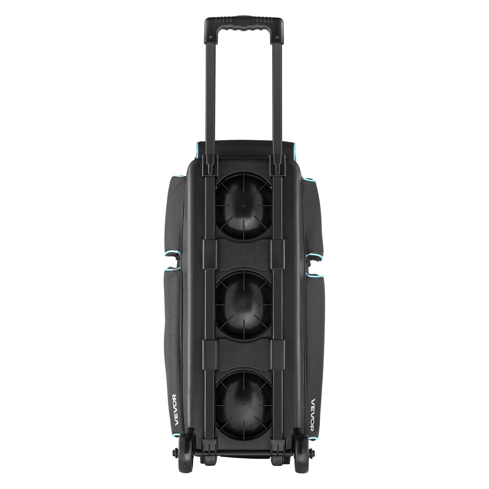 VEVOR Bolsa para 3 Bolas con Ruedas Dobles, Compartimento Separado para Zapatos hasta Talla 16 de EE. UU. y Bolsillo Extragrande para Accesorios. Asa Retráctil hasta 105 cm, 790 x 320 x 390 mm