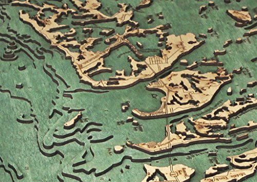 Florida Keys, Florida 3-D Nautical Wood Chart, 13.5" x 31" - Image 3