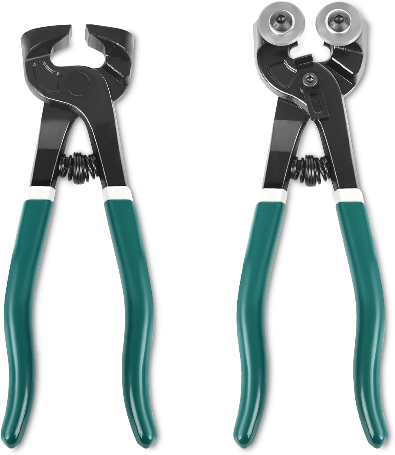 10Pcs Heavy Duty Glass Cutters Tools Kit, Wheeled Glass Tile Nippers Glass Running Breaking Pliers, Breaker Grozer Pliers with Curved Jaws, for Stained Glass, Mosaics, Fusing, Breaking