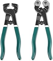 GINWORD 2Pcs Heavy Duty Glass Tile Nippers Set - 8" Wheeled Mosaic & Ceramic Tile Cutter for Glass, Stone, Metal, Precise Cuts
