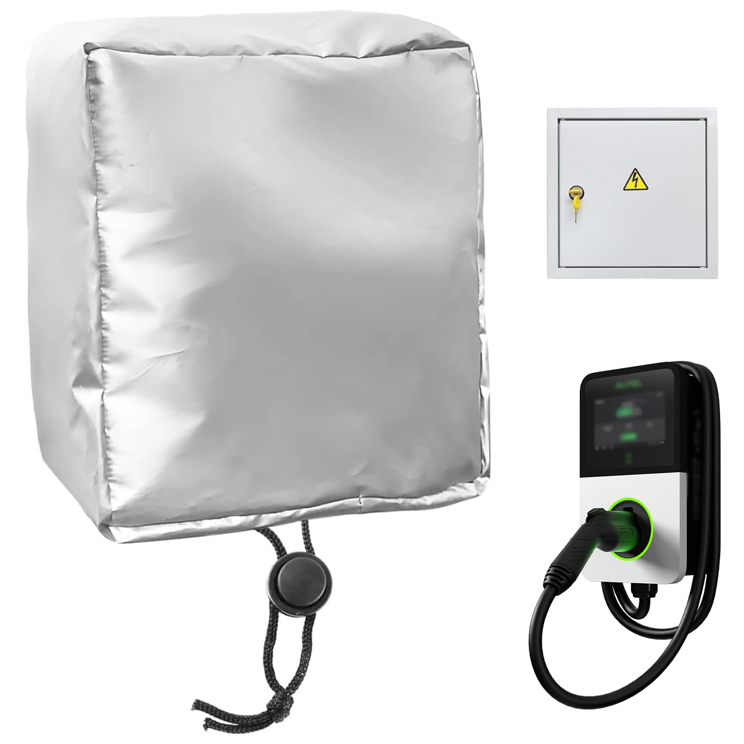 KIMHOME EV Charging Station Weather Protection Cover, Oxford Fabric, 40 x 32 x 20 cm, Wall Mount for Optimal Charger