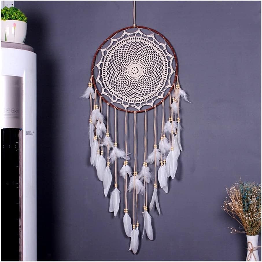 Atrapasueños grande de plumas blancas como regalo original para cumpleaños y fiestas