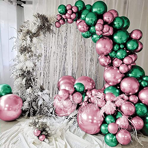 Image of Just Party 25Pcs Lavender & 25Pcs Green Metallic Chrome Balloons with Shiny Surface For Birthdays /Anniversary /Engagement /Baby Shower /bachelorette Party Decorations (Pack of 50)