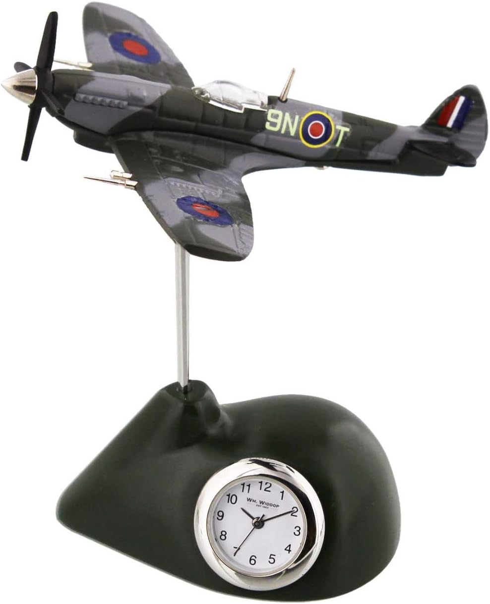 Vintage Style Spitfire Aeroplane Miniature Desk Clock